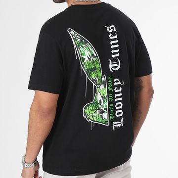 Looney Tunes - Camiseta Oversize Large Bugs Bunny Graffiti Half Green Negro