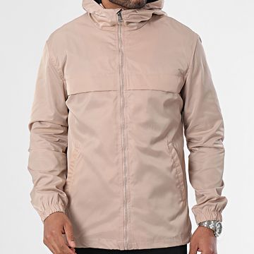 Ikao - Chaqueta beige con capucha y cremallera
