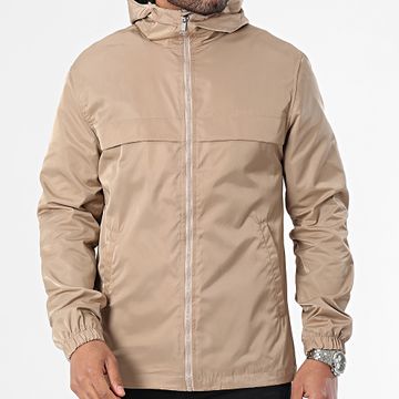 Ikao - Chaqueta con cremallera y capucha beige oscuro