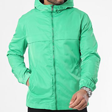 Ikao - Chaqueta verde con cremallera y capucha