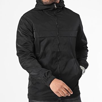 Ikao - Chaqueta negra con cremallera y capucha