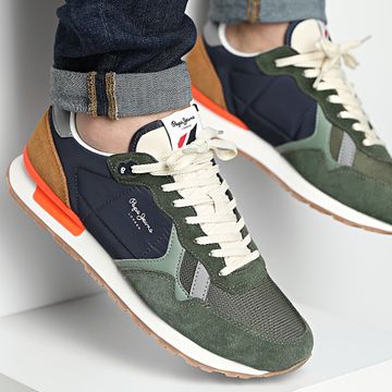 Pepe Jeans - Zapatillas Brit Mix PMS40006 Caqui Verde