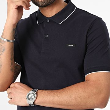 Calvin Klein - Polo Manga Corta Stretch Piqué Tipping 2751 Azul Marino
