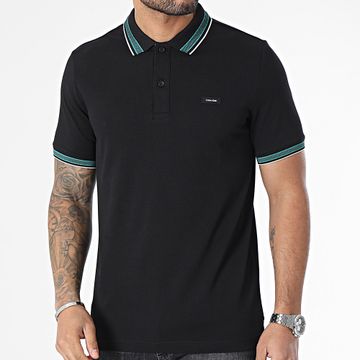 Calvin Klein - Polo Manga Corta Stretch Piqué Multi Tipping 2469 Negro
