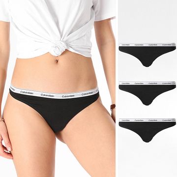 Calvin Klein - Juego De 3 Tangas Para Mujer QD5209E Negro