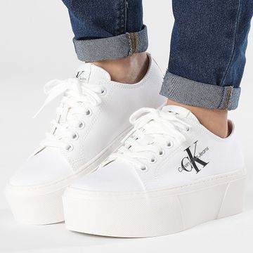 Calvin Klein - Mujer Flatform Cupsole Low 1033 Zapatillas blancas
