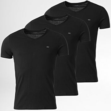Diesel - Juego de 3 camisetas Michael 00SHGU-0LIAD Cuello en V Negro