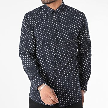 Mackten - Camisa azul marino de manga larga