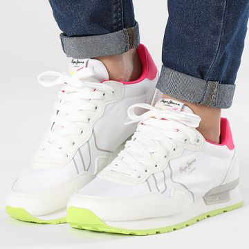 Pepe Jeans - Brit Neon Zapatillas Mujer PLS40011 Blanco