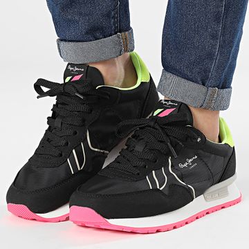 Pepe Jeans - Brit Neon Zapatillas Mujer PLS40011 Negro