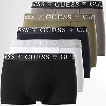 Guess - Set De 5 Boxers U4RG16-K6YW1 Negro Blanco Gris Verde Caqui Azul Marino