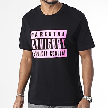 Parental Advisory - Camiseta Oversize Large Black Pink Noir Rose Fluo