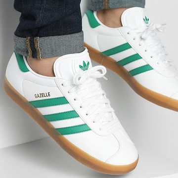 Adidas Originals - Zapatillas Gazelle IH2216 Calzado Blanco Negrita Verde Oro Metálico