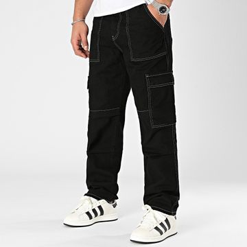 2Y Premium - Pantalón cargo vaquero negro regular fit