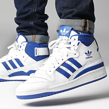 Adidas Originals - Zapatillas Performance Forum Mid IG3755 Calzado Blanco Azul Real
