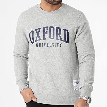 Classic Series - Sudadera gris marino Oxford de cuello redondo