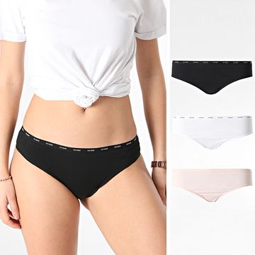 Guess - Lote de 3 braguitas de mujer O4GG15-K6YW1 Blanco Rosa Negro