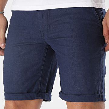 Blend - Pantalones cortos chinos de lino 20715214 Azul marino