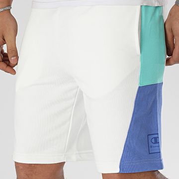 Champion - Jogging Shorts 219777 Blanco Azul Turquesa