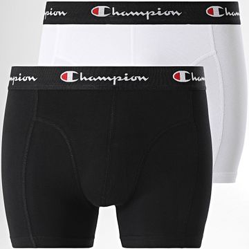 Champion - Juego de 2 bóxers Trunk U20001 Negro Blanco