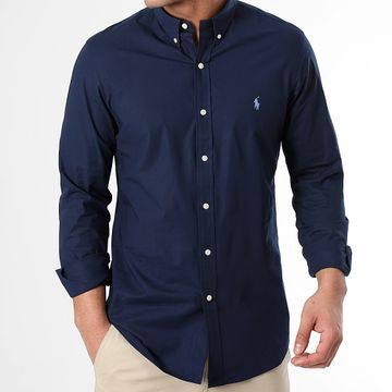 Polo Ralph Lauren - Camisa de manga larga Slim Poplin Stretch Azul Marino