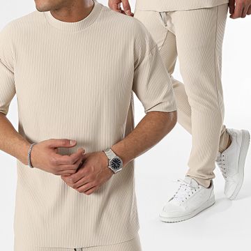 Frilivin - 149 Conjunto de camiseta y pantalón de chándal beige