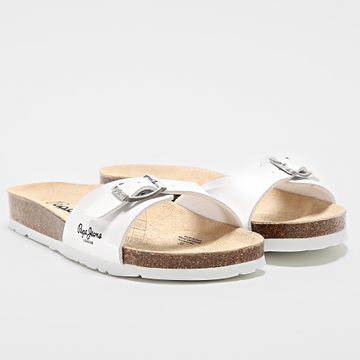 Pepe Jeans - Chanclas de mujer Oban Nacar PLS90615 Blanco Beige