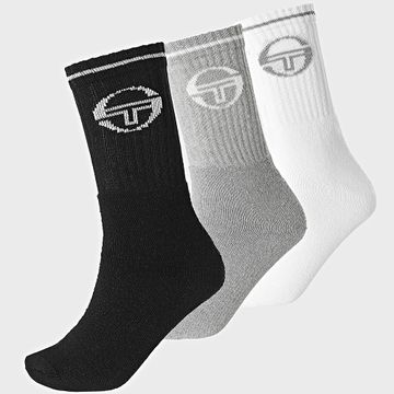 Sergio Tacchini - Lote de 3 pares de calcetines 93301804 Blanco Negro Gris