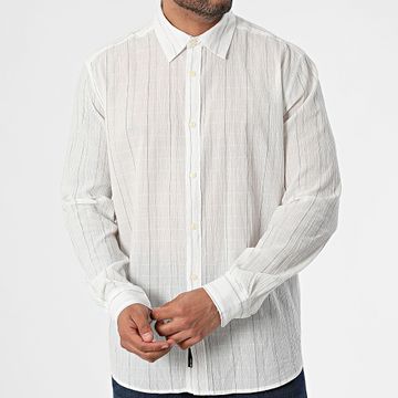 Only And Sons - Camisa de manga larga a rayas beige