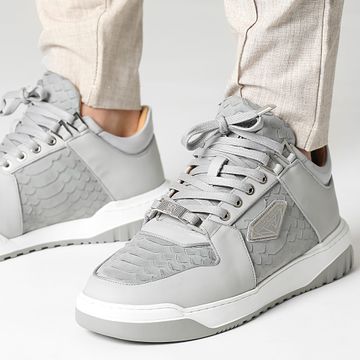 Classic Series - Sigma Low Top Python Cut Matt Nappa Ice Grey Sneakers