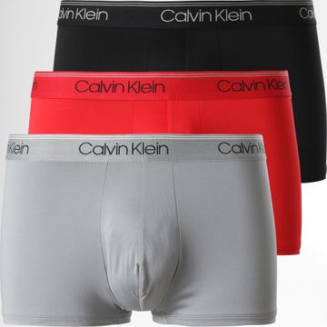 Calvin Klein - Juego de 3 calzoncillos NB2569A Negro Gris Rojo
