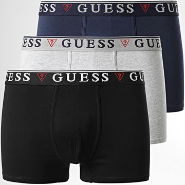 Guess - Juego de 3 bóxers U97G01-KCD31 Negro Azul marino Gris jaspeado