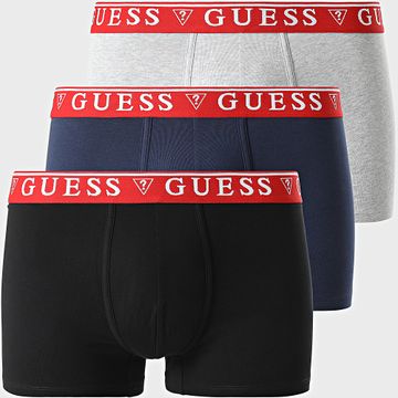 Guess - Juego de 3 bóxers U97G01-KCD31 Negro Azul marino Gris jaspeado