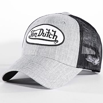 Von Dutch - Gorra Terry Trucker Gris Heather Negro