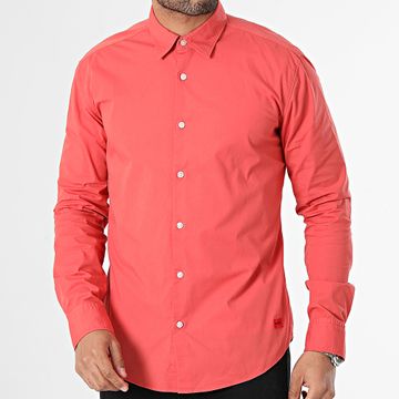 HUGO - Camisa de manga larga Ermo 50500216 Rojo ladrillo