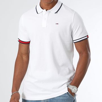 Tommy Jeans - Polo Slim Flag Cuffs 2963 Blanco
