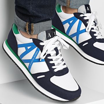 Armani Exchange - Baskets XUX017-XCC68 Azul marino Blanco óptico Verde