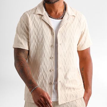 LBO - Camisa de manga corta 0189 Beige