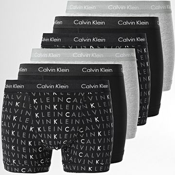 Calvin Klein - Set De 6 Boxers U2662G Negro Gris Heather