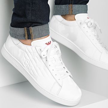 EA7 Emporio Armani - X8X001-XK375 Zapatillas de entrenamiento para salsa blanca