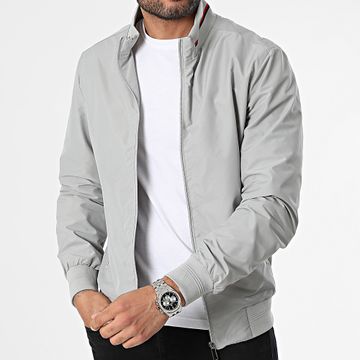 Kymaxx - Chaqueta gris con cremallera