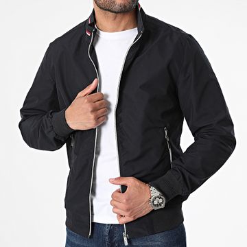 Kymaxx - Chaqueta azul marino con cremallera