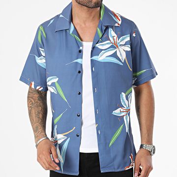Classic Series - Camisa de manga corta floral azul