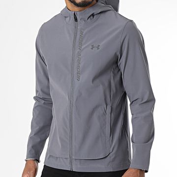 Under Armour - Chaqueta con capucha y cremallera Outrun The Storm 1376794 Gris antracita
