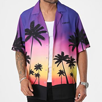 Classic Series - Camisa de manga corta púrpura rosa amarillo degradado
