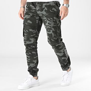 John H - Pantalón Cargo Camuflaje Gris Carbón