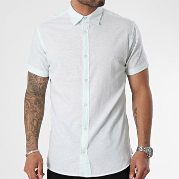 Jack And Jones - Camisa de lino de manga corta Verde claro