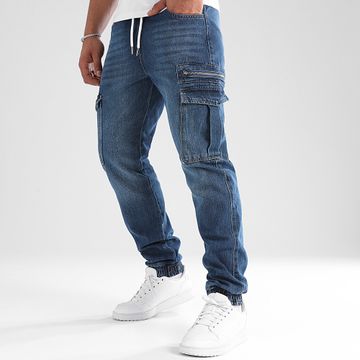 LBO - Pantalones Cargo Relaxed Fit Vaqueros 3397 Medium Denim