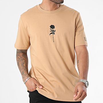 Luxury Lovers - Camiseta oversize Roses Beige Negro