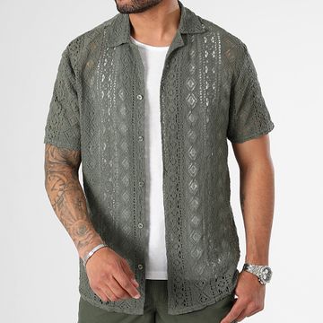LBO - 1000 Camisa de manga corta calada verde caqui